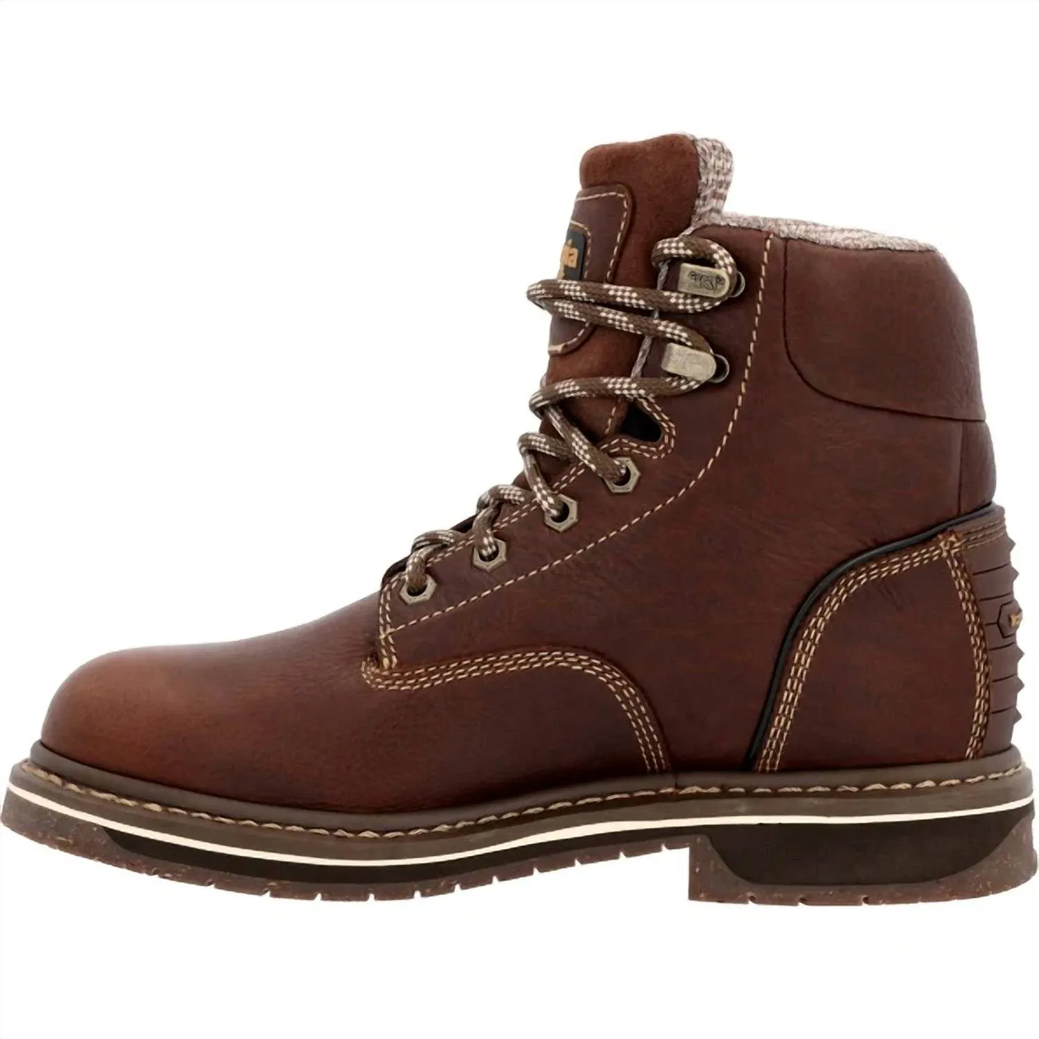 Women's Amp Lt Edge Waterproof Soft Toe Work Boot In Brown
