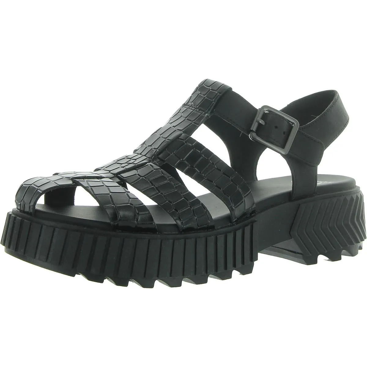 Womens Animal Print Cage Fisherman Sandals