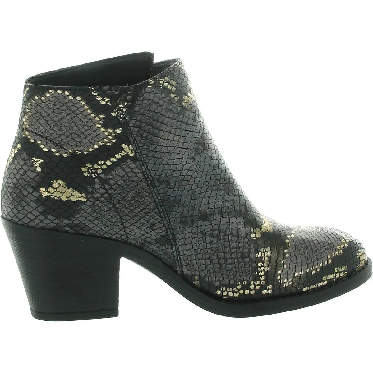 Womens Animal Print Faux Leather Ankle Boots