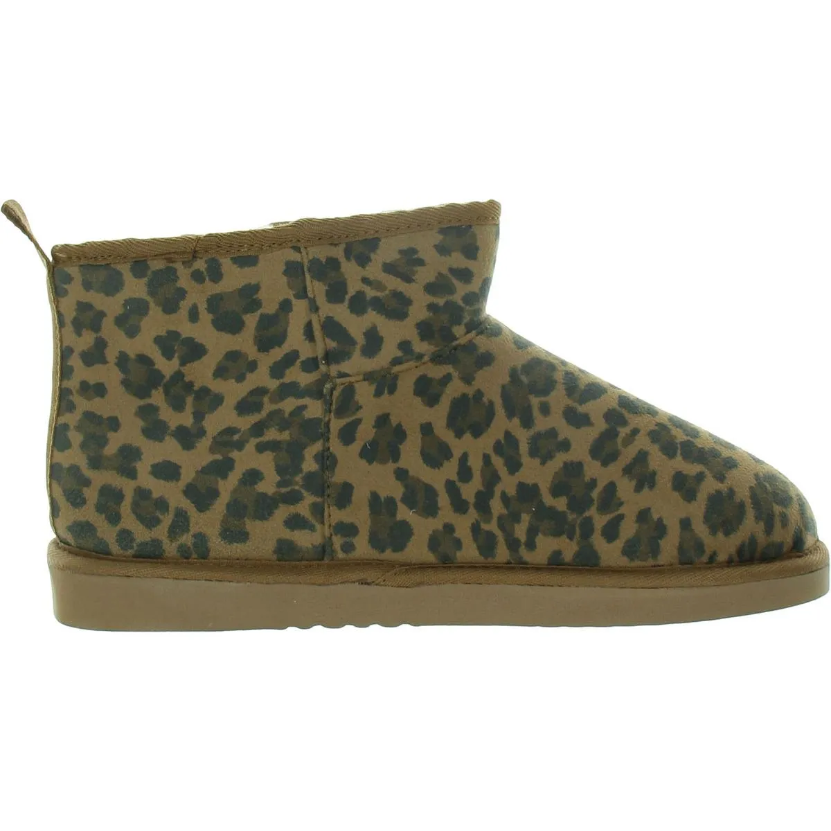 Womens Animal Print Faux Suede Shearling Boots