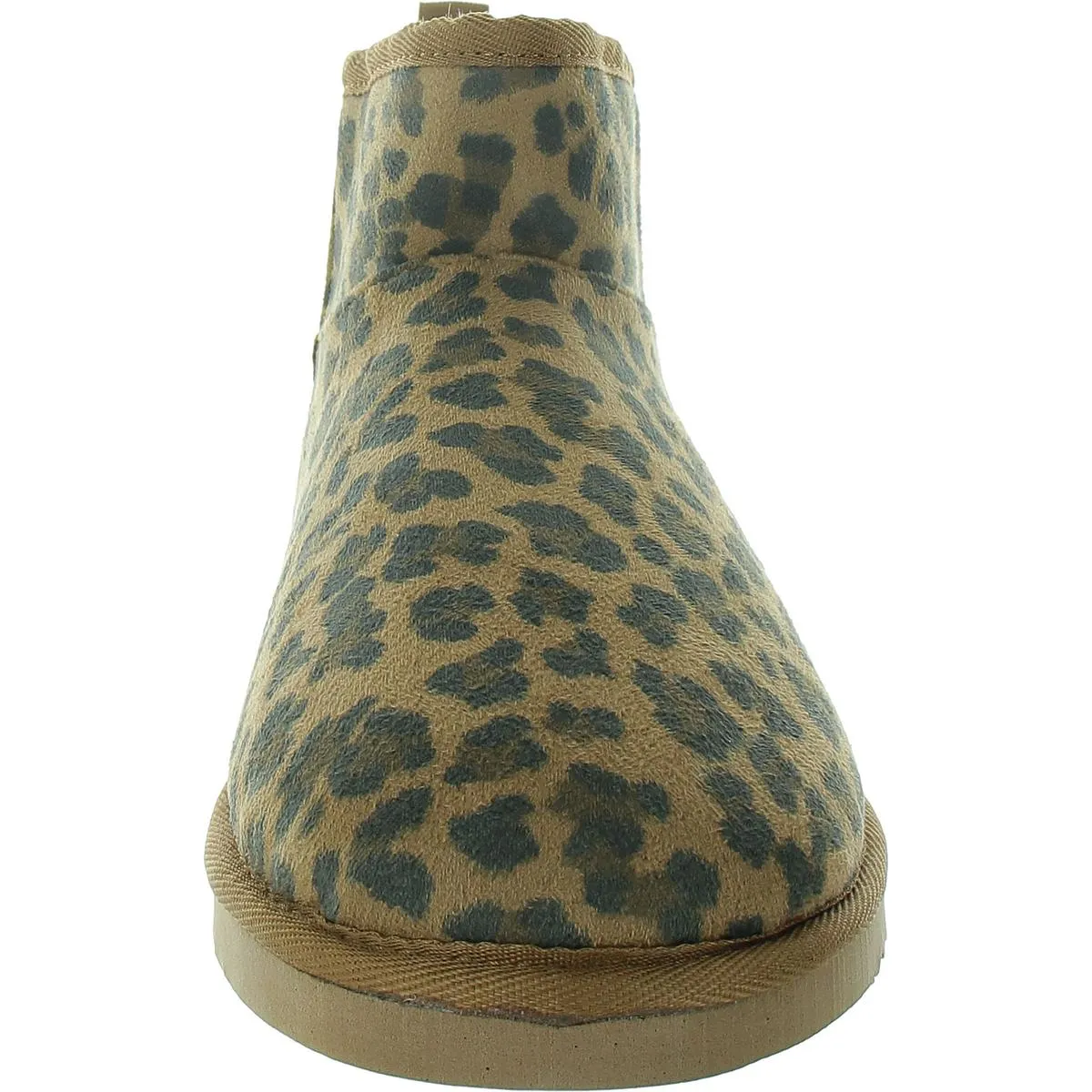 Womens Animal Print Faux Suede Shearling Boots