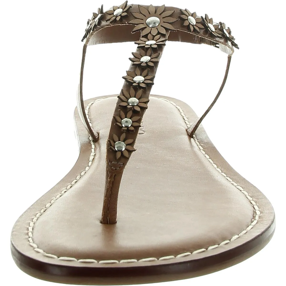 Womens Applique Leather Slingback Sandals