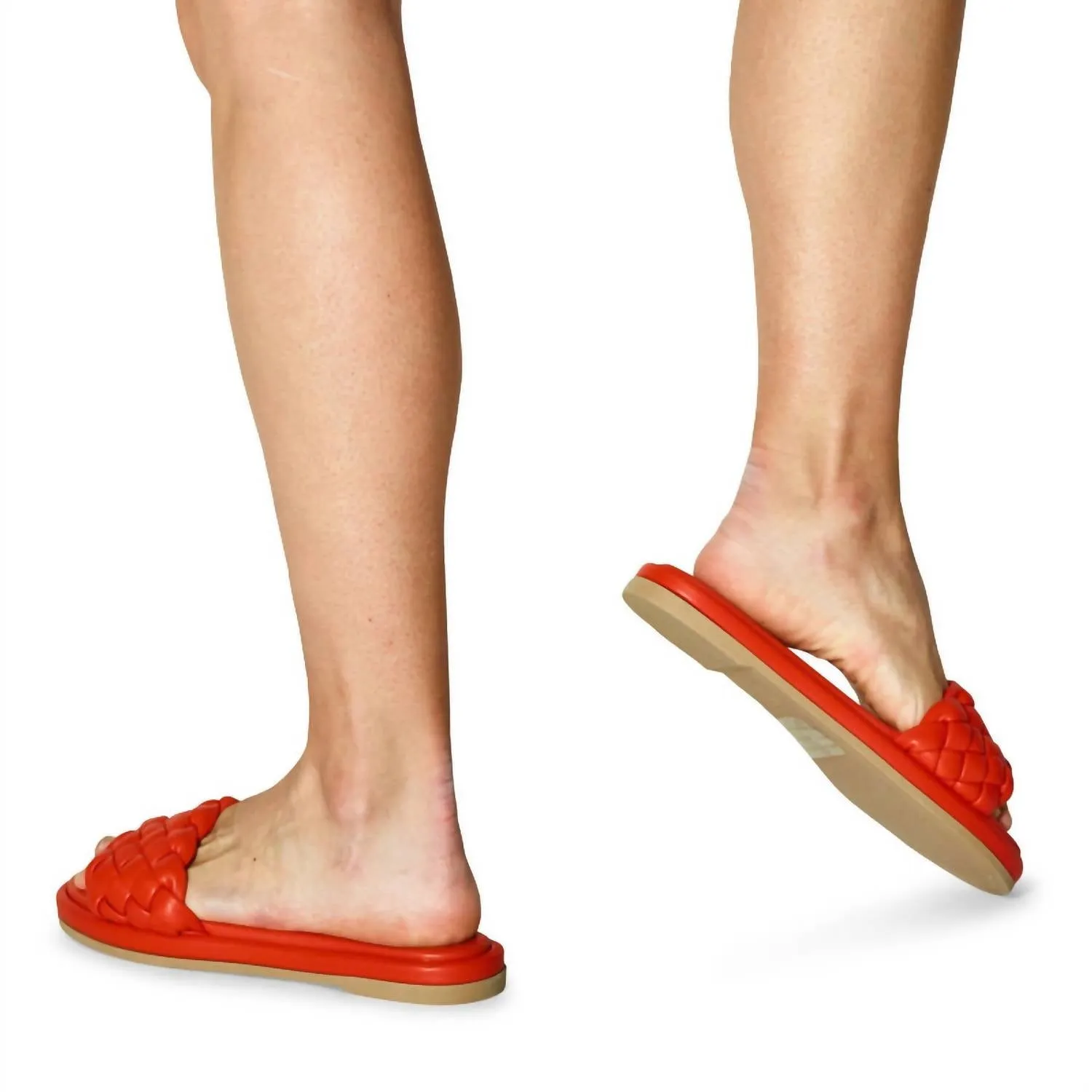 Women's Bellissima Vegan Leather Slide In Deep Orange
