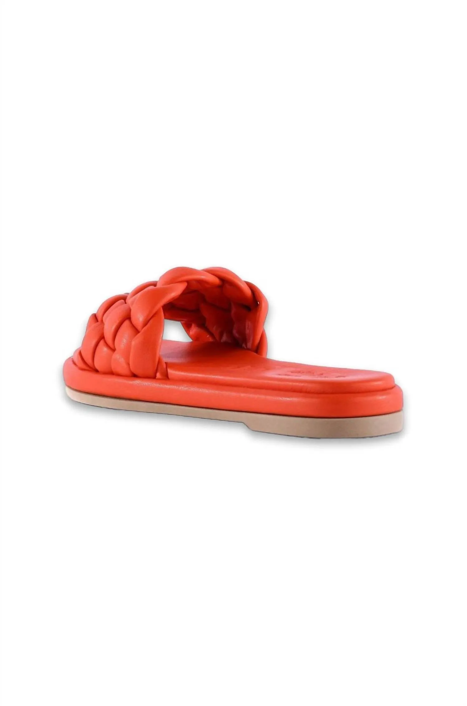 Women's Bellissima Vegan Leather Slide In Deep Orange