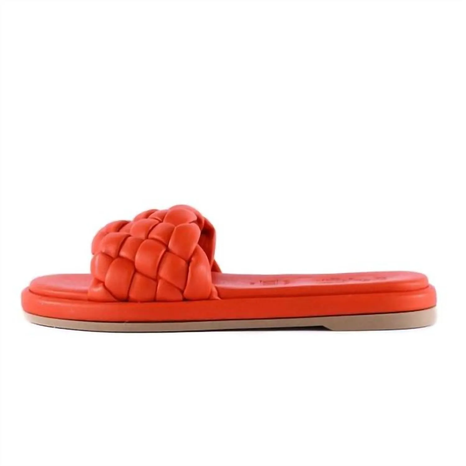 Women's Bellissima Vegan Leather Slide In Deep Orange