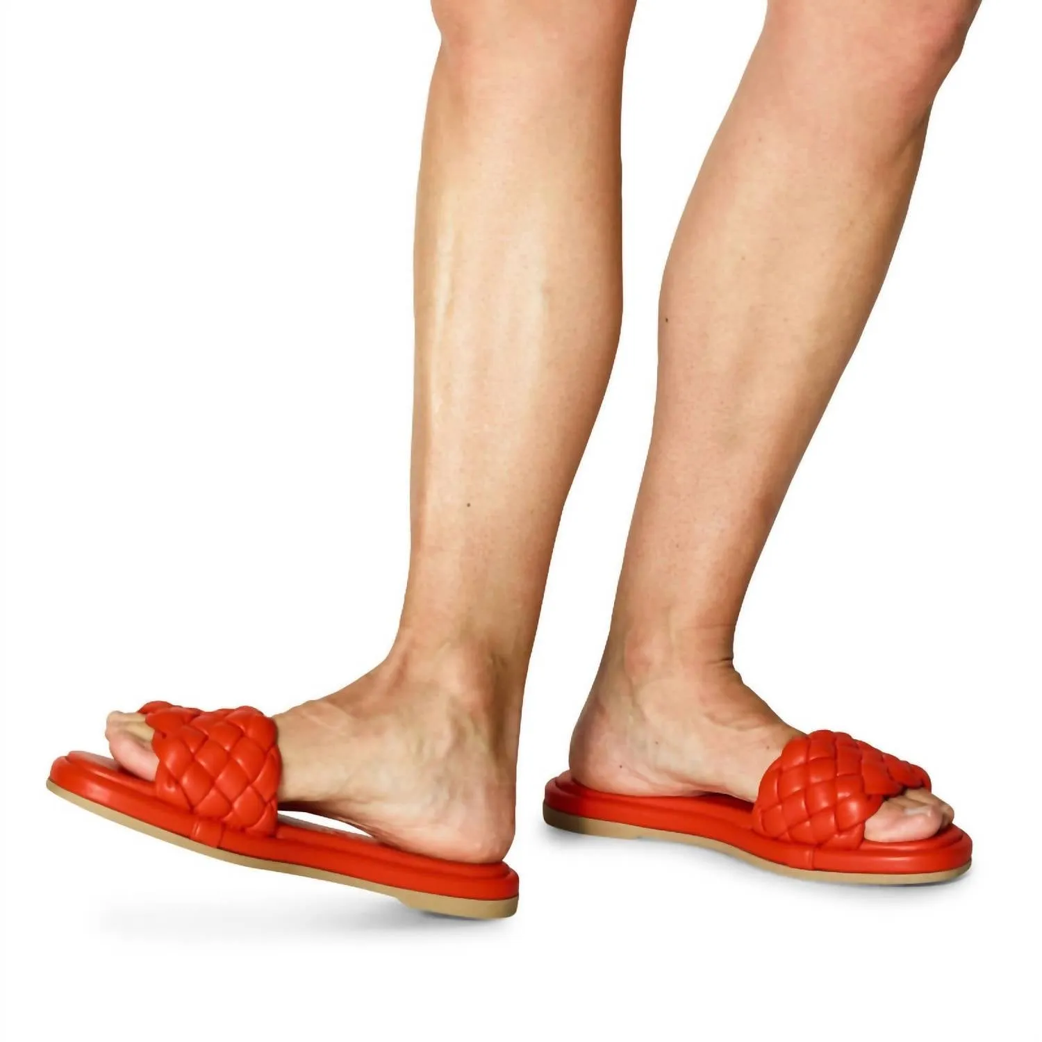 Women's Bellissima Vegan Leather Slide In Deep Orange