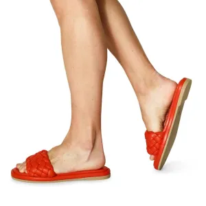 Women's Bellissima Vegan Leather Slide In Deep Orange