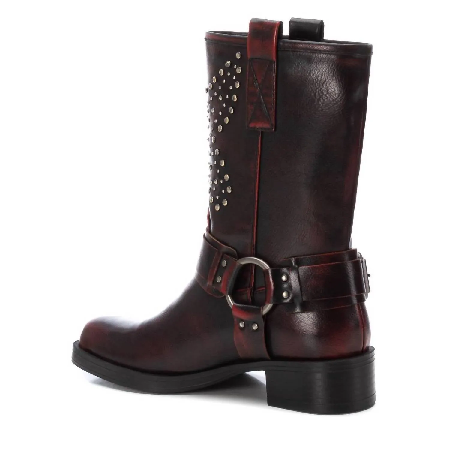 Women's Biker Boots In Burgundy