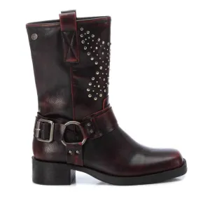 Women's Biker Boots In Burgundy
