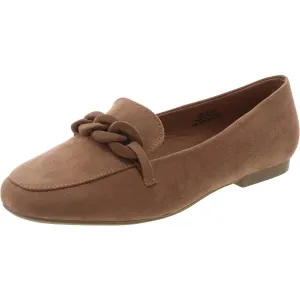 Womens Braided Faux Suede Loafers