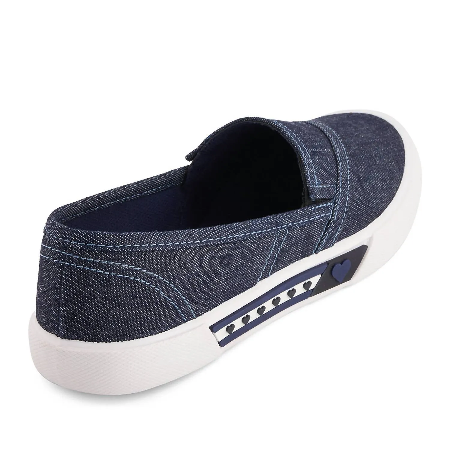 Women's Canvas Flats Hearts In Denim