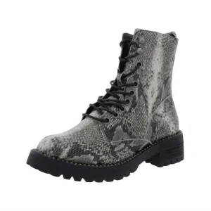 Women's Conquest Combat Boot In White/black Snake