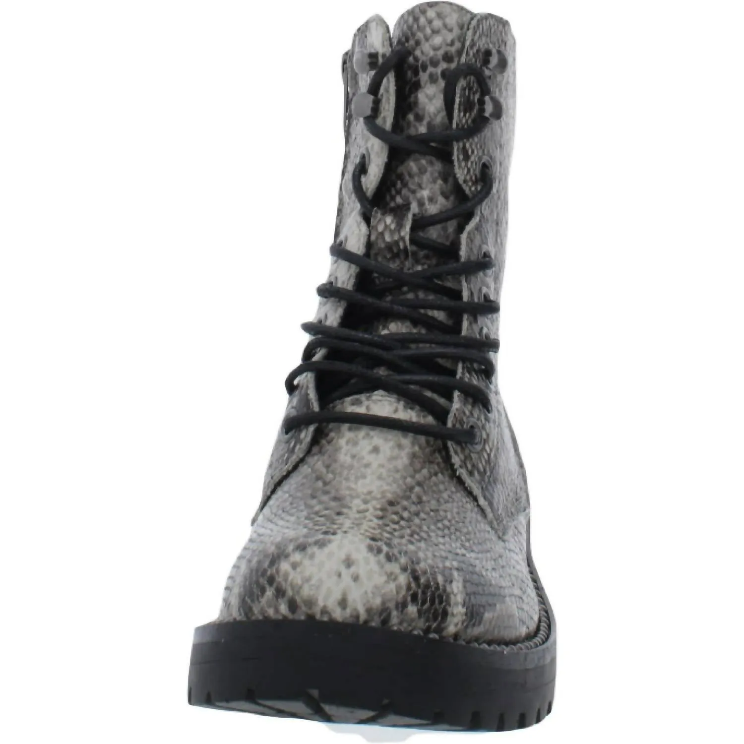 Women's Conquest Combat Boot In White/black Snake