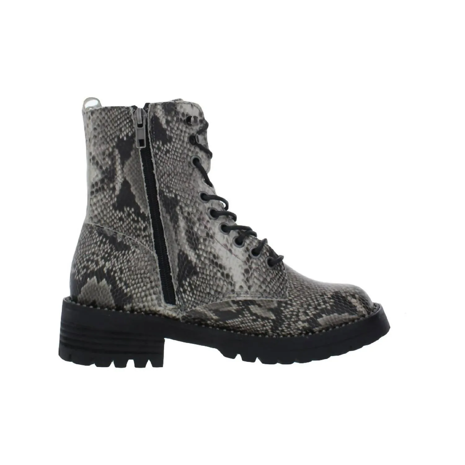 Women's Conquest Combat Boot In White/black Snake