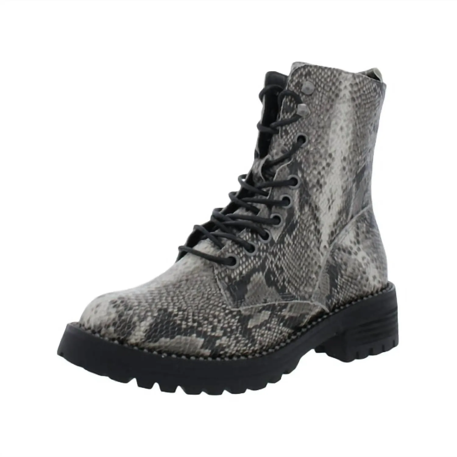 Women's Conquest Combat Boot In White/black Snake