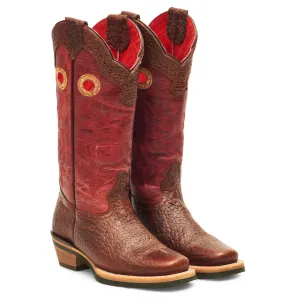 Women's Cowgirl Leather Boots In Brown