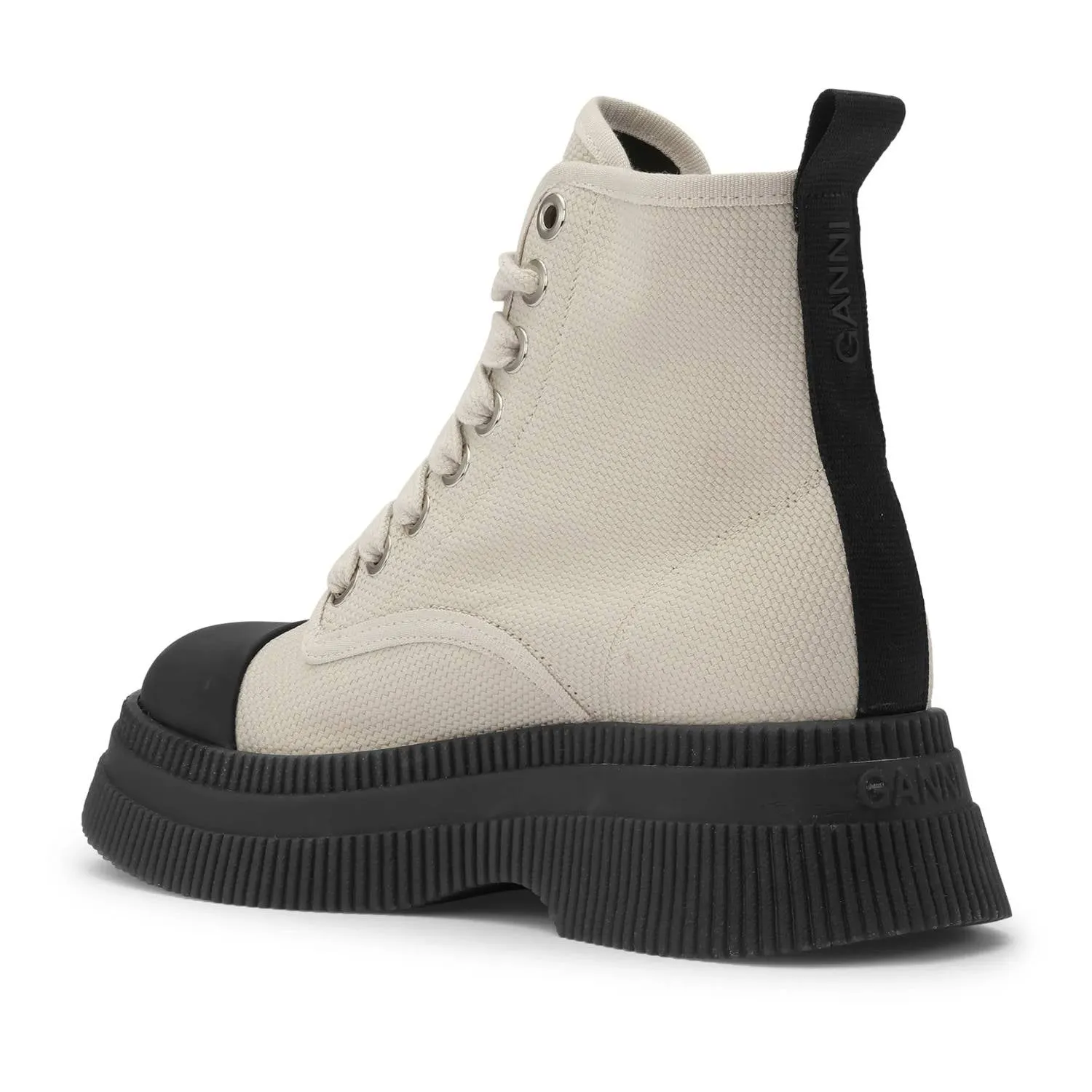 Women's Creepers Creepers Textile Lace Up Boot In Egret