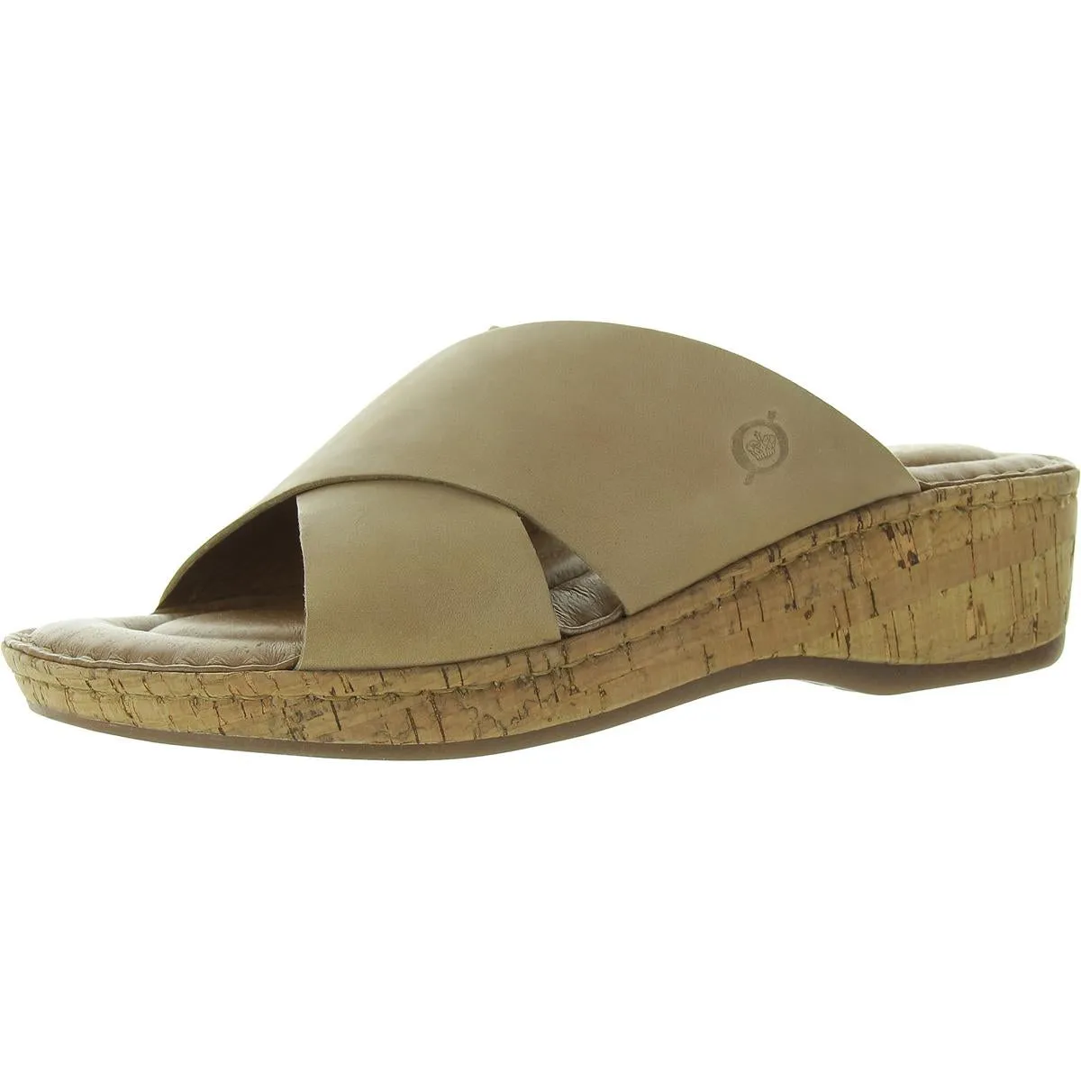 Womens Criss-Cross Leather Wedge Sandals