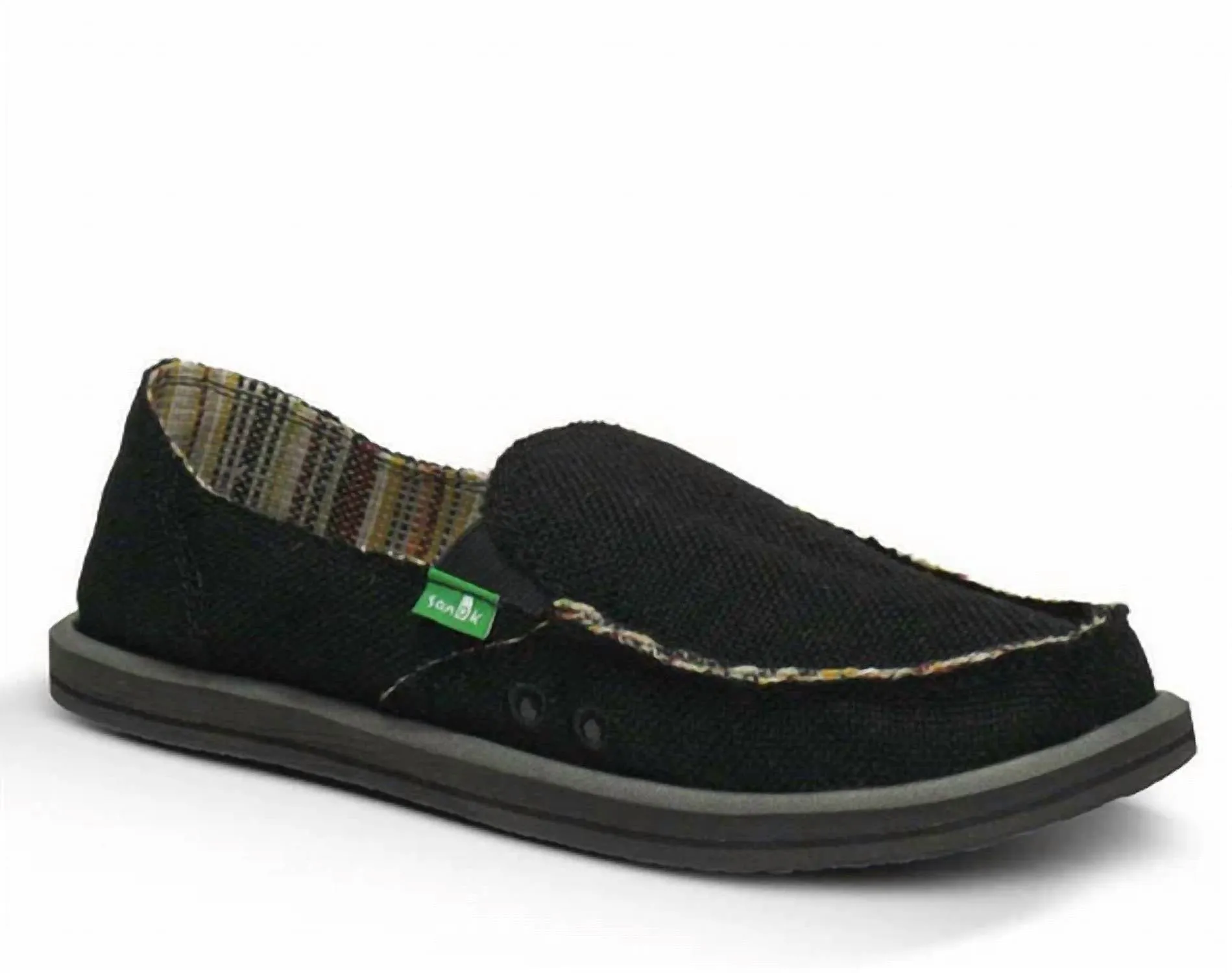 Women's Donna Slip On In Black Hemp