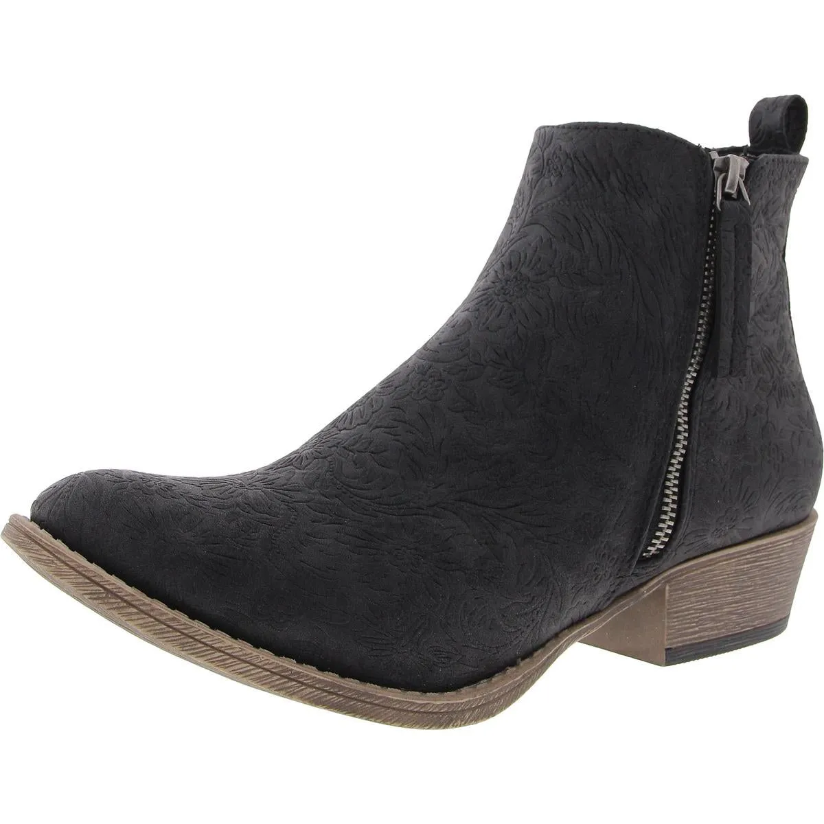 Womens Double Zipper Ankle Boots