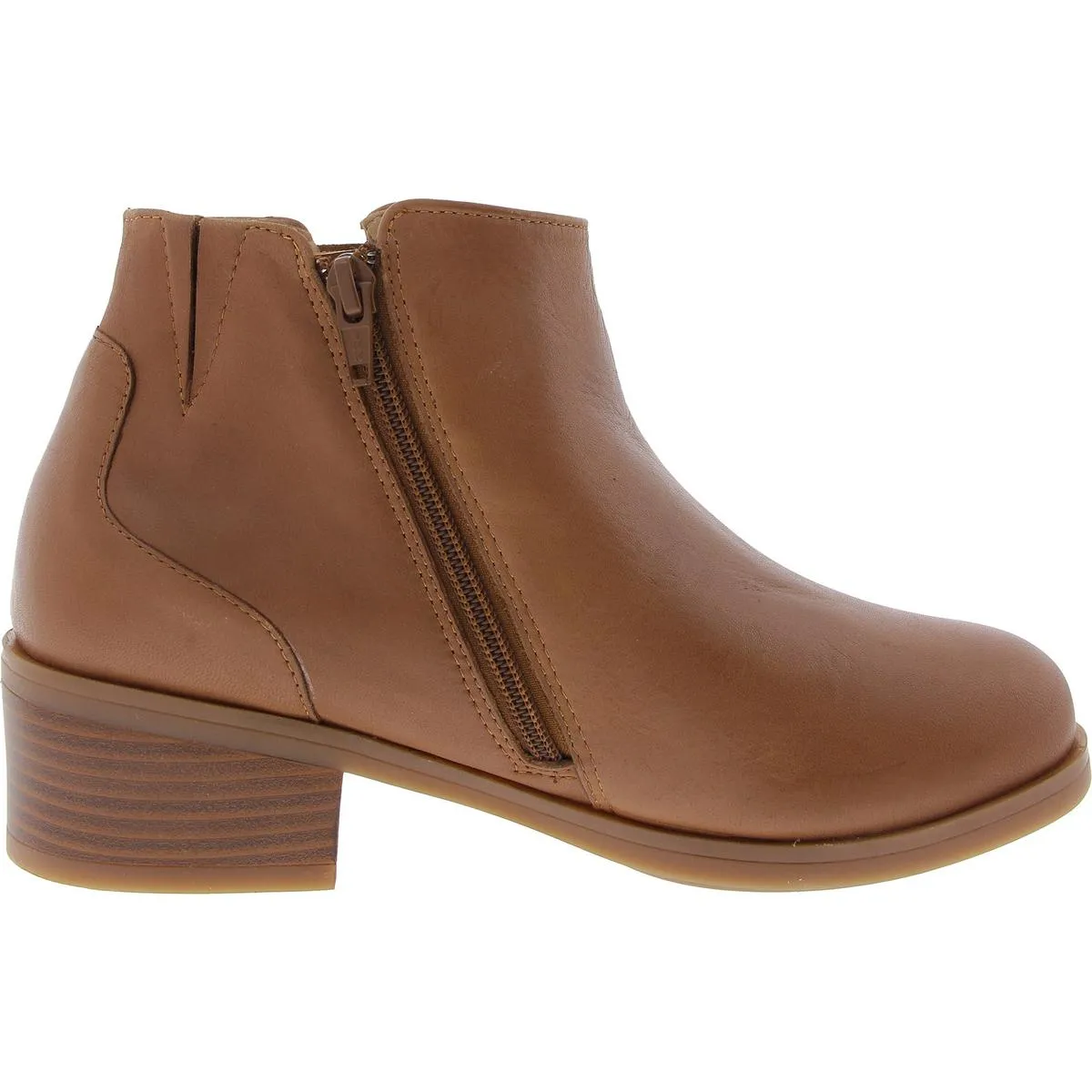 Womens Double Zipper Ankle Boots
