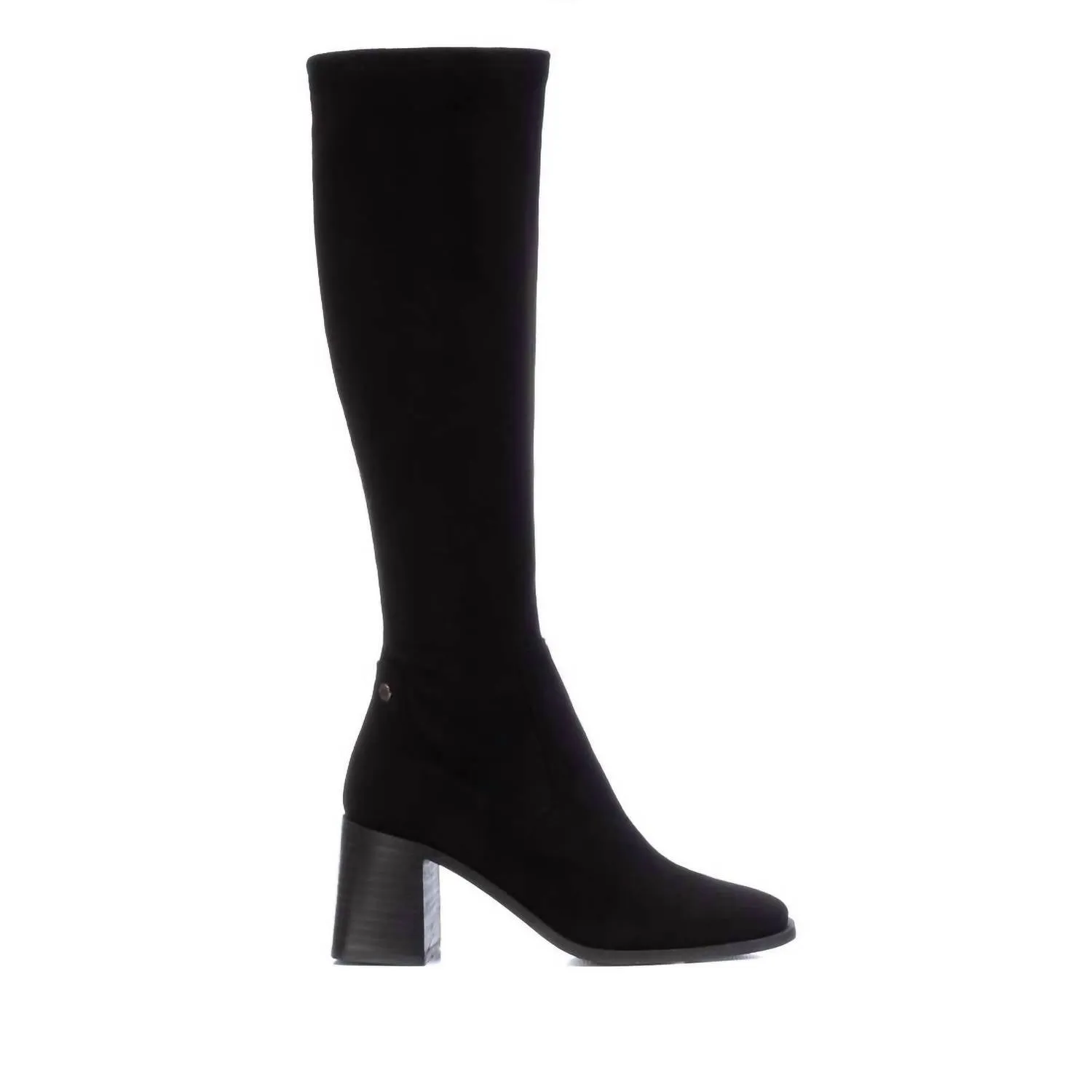 Women's Elastic Suede Boots In Black