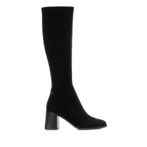 Women's Elastic Suede Boots In Black