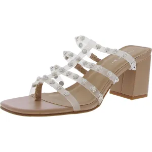 Womens Embellished Vinyl Strappy Sandals