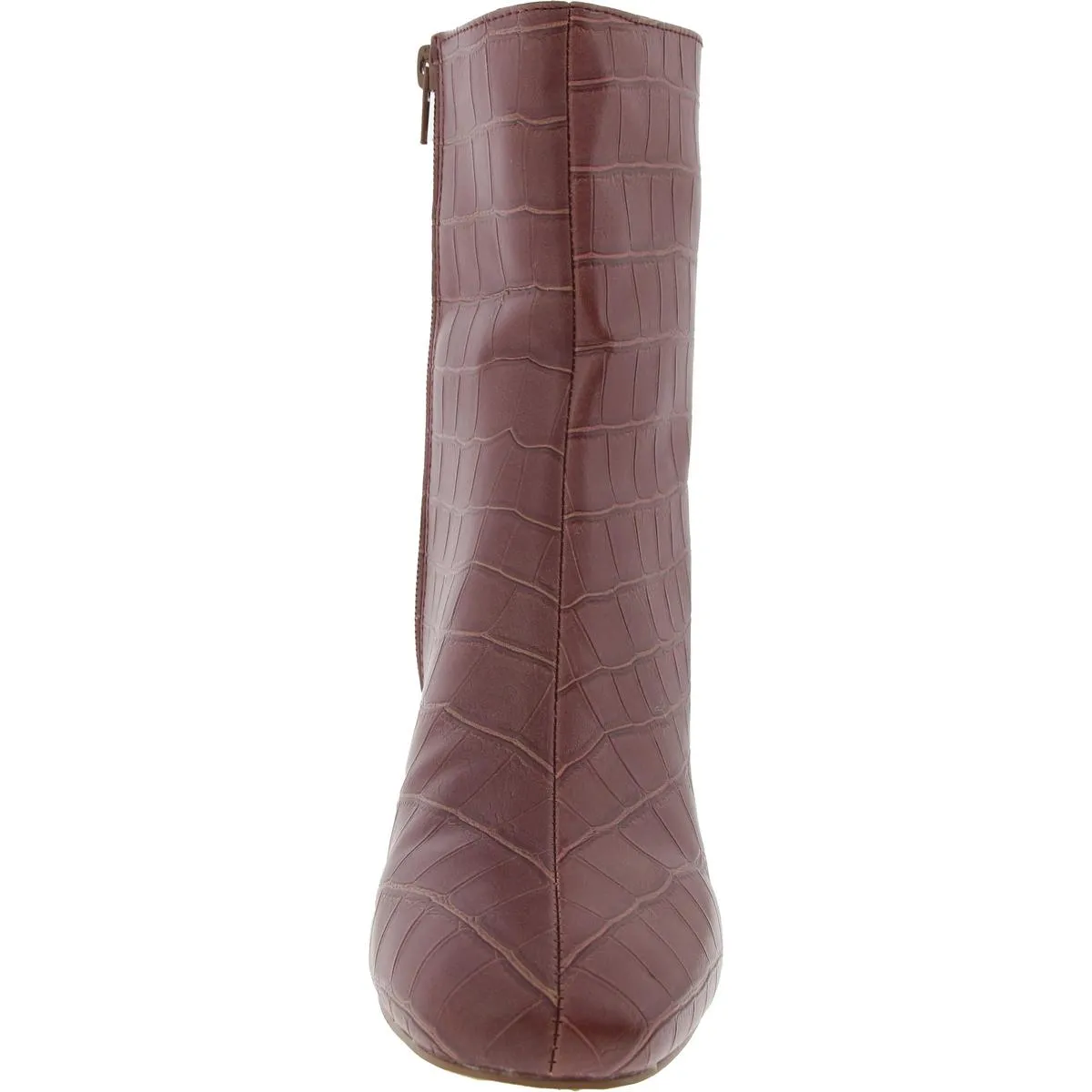 Womens Embossed Faux Leather Mid-Calf Boots