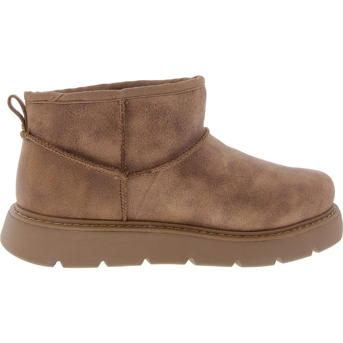 Womens Faux Fur Lined Cable Knit Booties