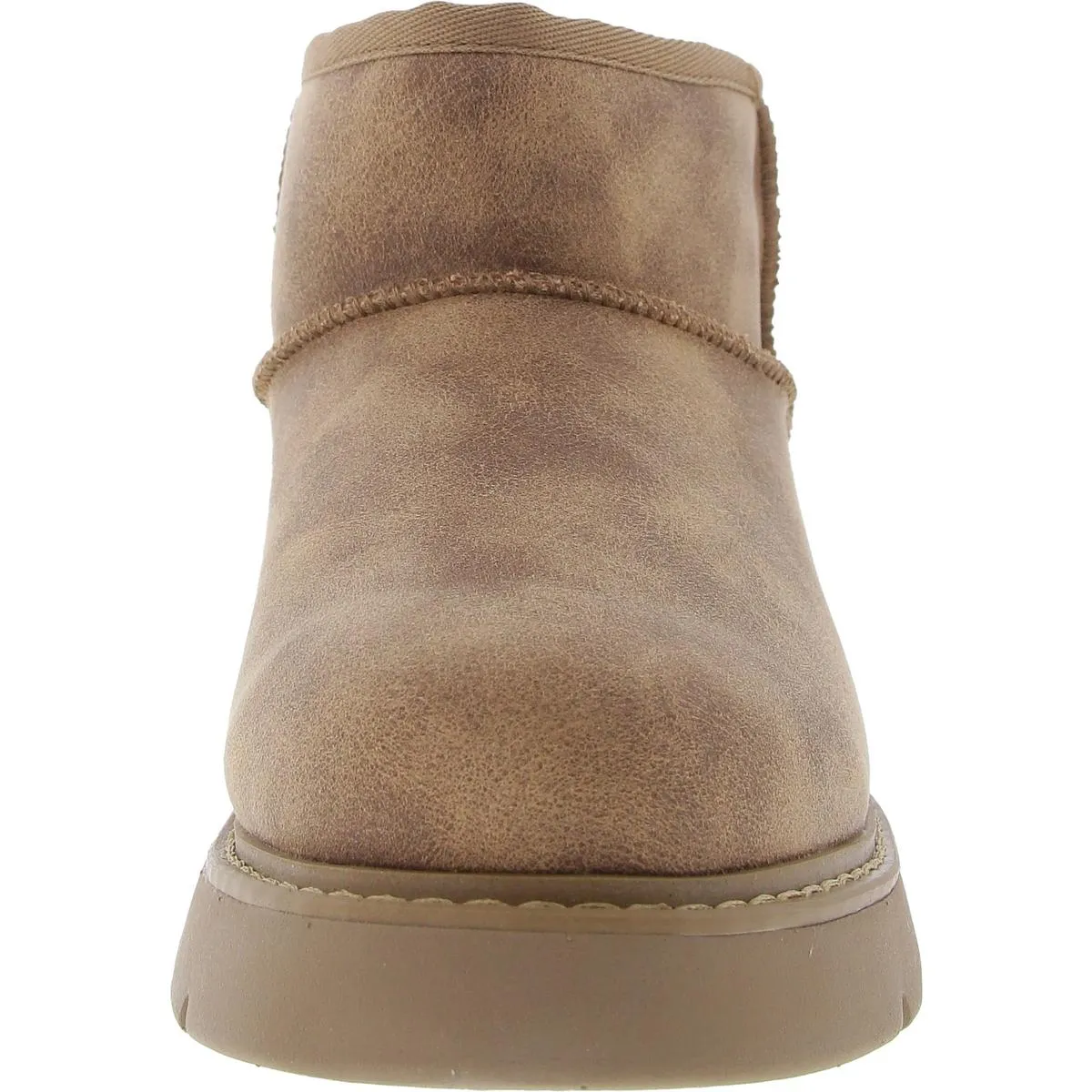 Womens Faux Fur Lined Cable Knit Booties