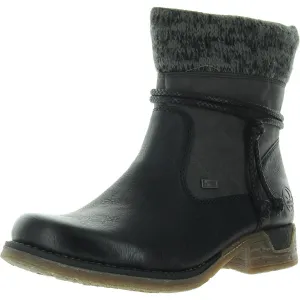 Womens Faux Fur Lined Leather Mid-Calf Boots