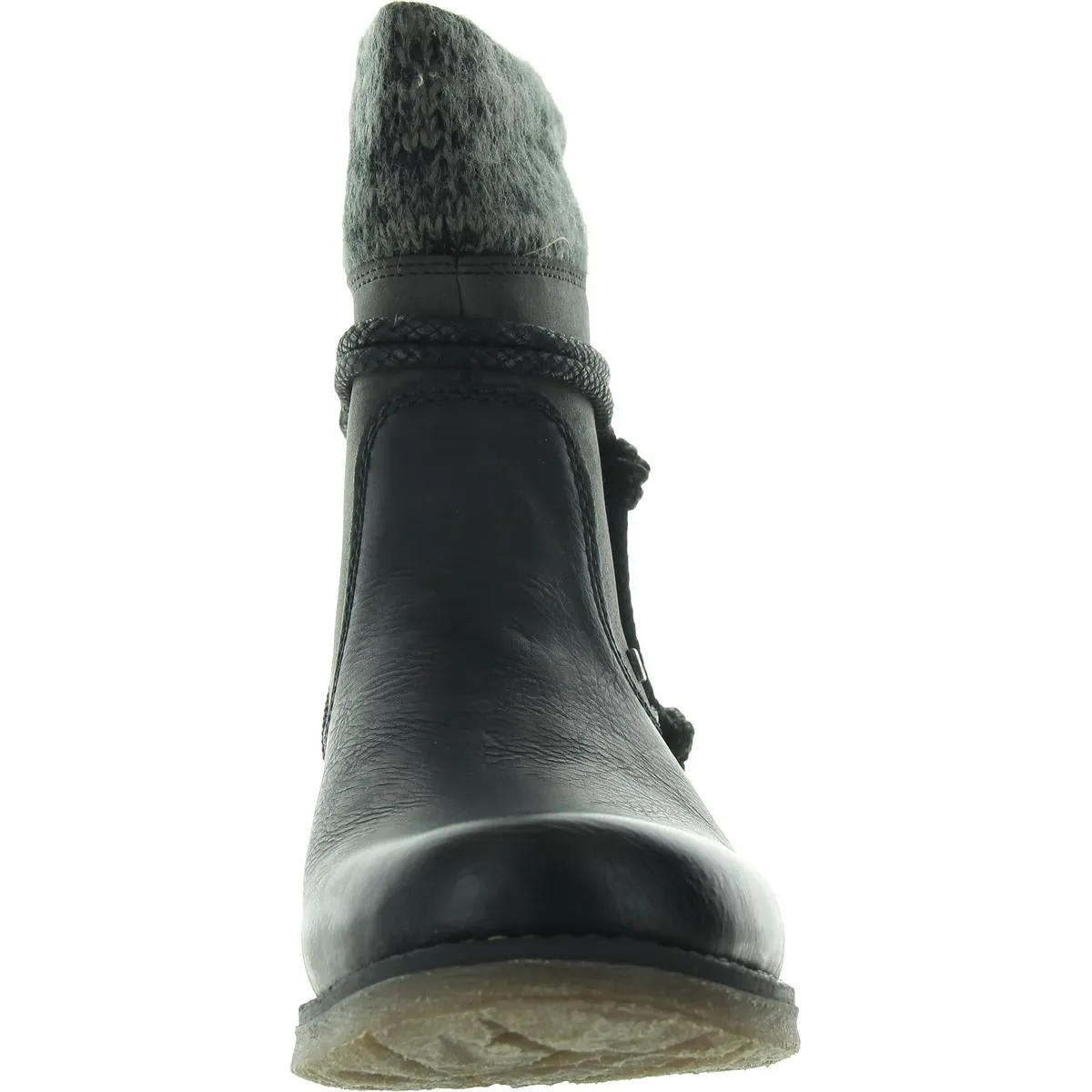 Womens Faux Fur Lined Leather Mid-Calf Boots