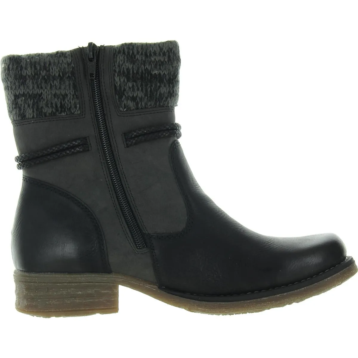 Womens Faux Fur Lined Leather Mid-Calf Boots