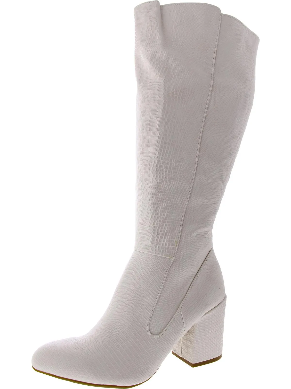 Womens Faux Leather Extra Wide Calf Knee-High Boots