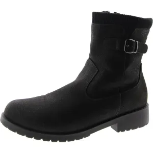 Womens Faux Leather Round toe Ankle Boots