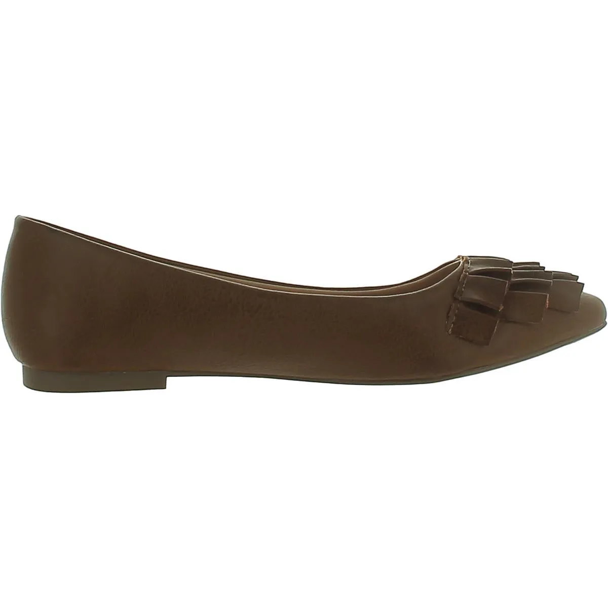 Womens Faux Leather Slip On Ballet Flats