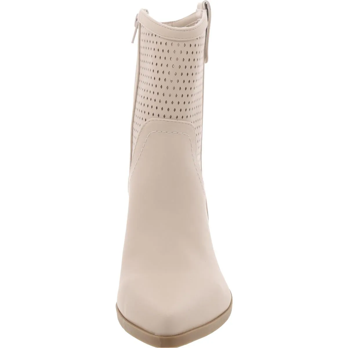 Womens Faux Leather Solid Mid-Calf Boots