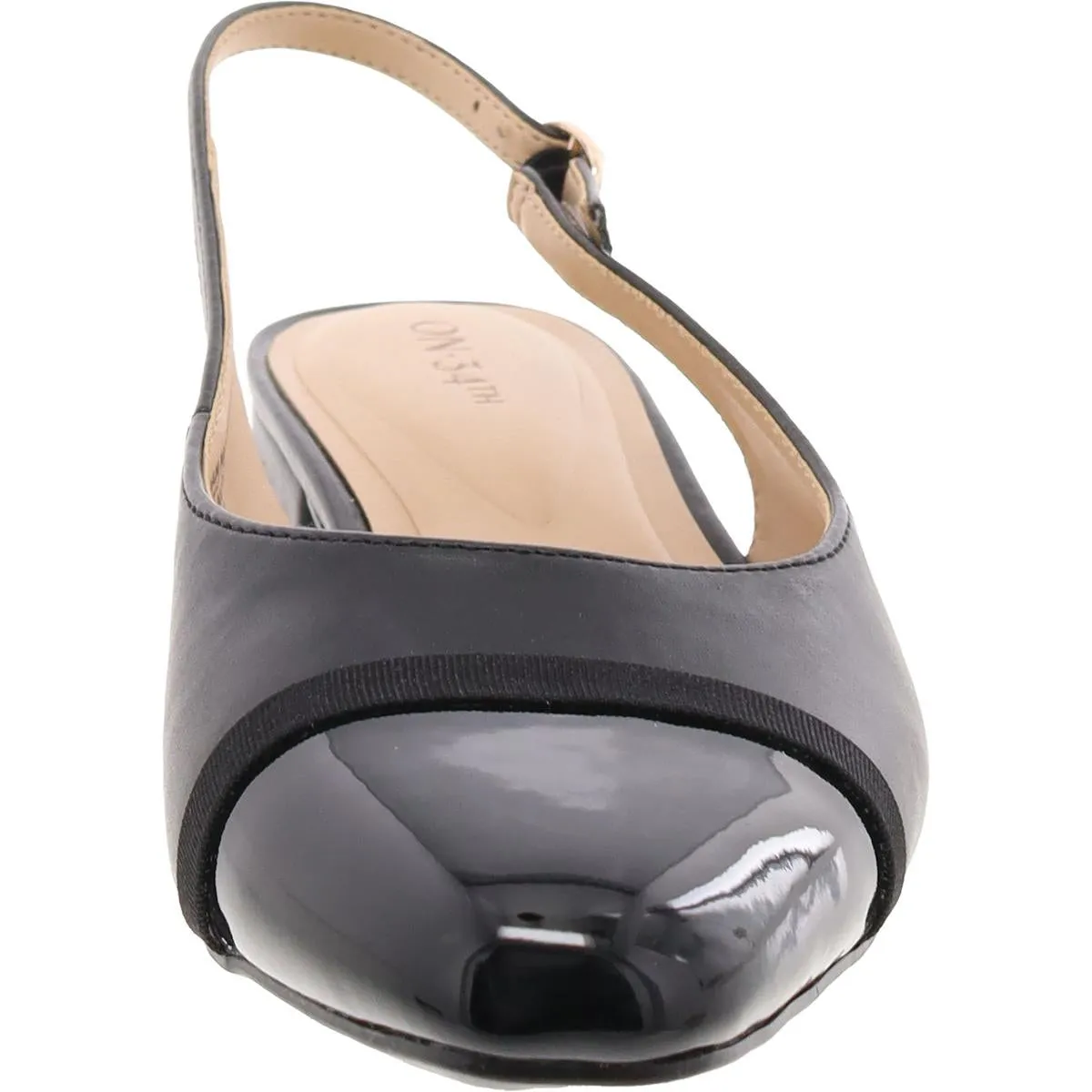 Womens Faux Leather Square Toe Slingbacks