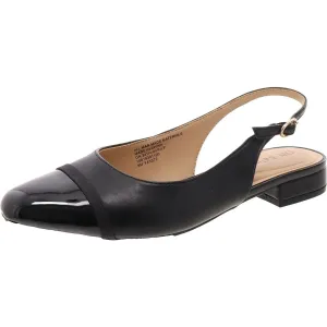 Womens Faux Leather Square Toe Slingbacks