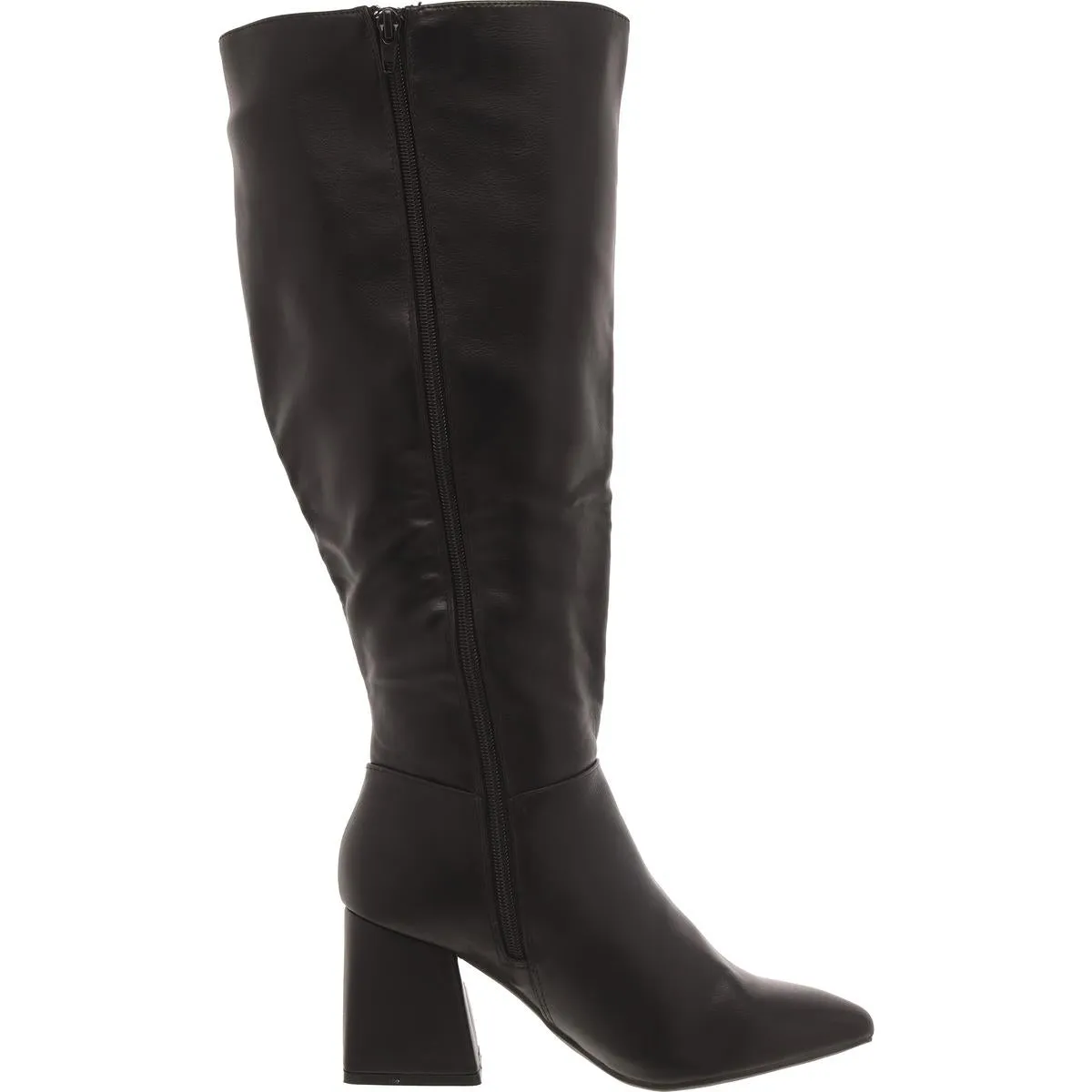 Womens Faux Leather Wide Calf Knee-High Boots