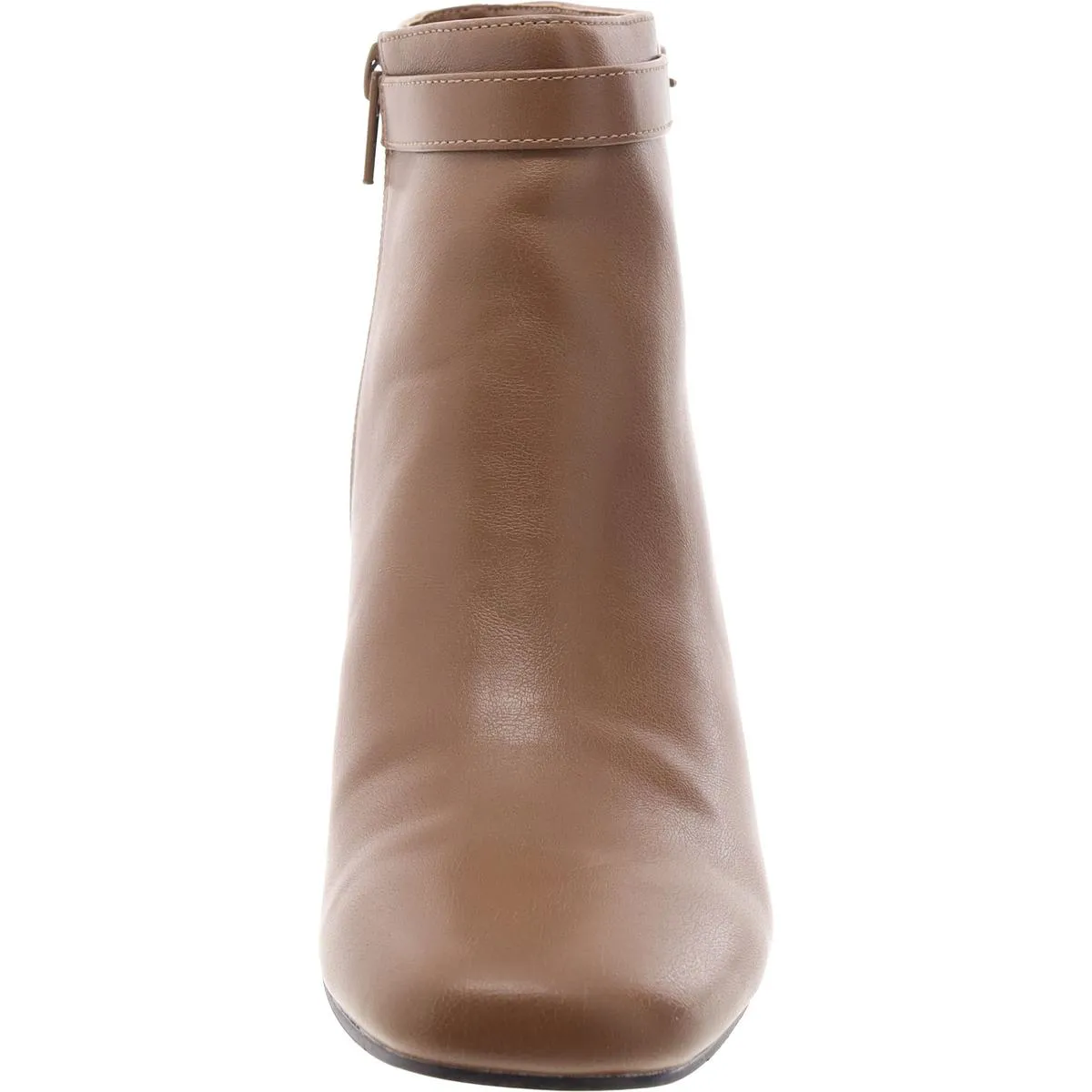 Womens Faux Leather Zip Up Ankle Boots