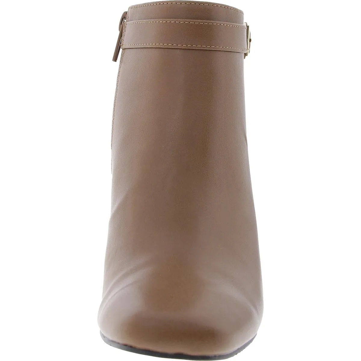 Womens Faux Leather Zip Up Ankle Boots