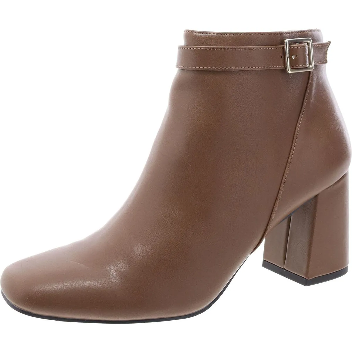 Womens Faux Leather Zip Up Ankle Boots