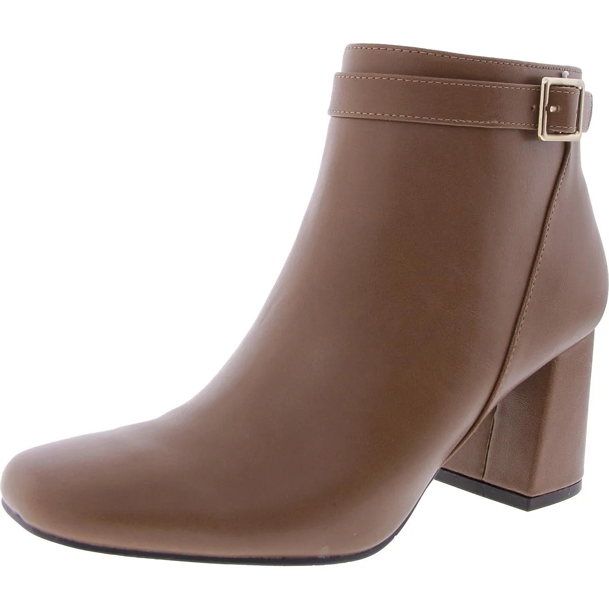 Womens Faux Leather Zip Up Ankle Boots