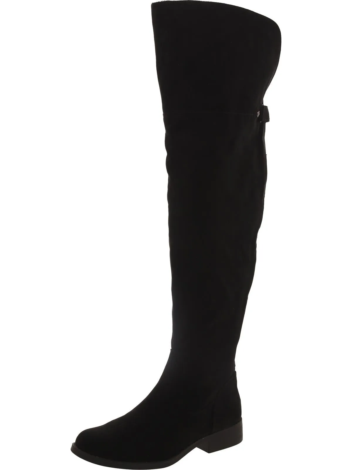 Womens Faux Suede Almond toe Thigh-High Boots