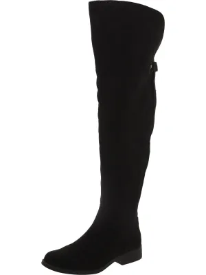Womens Faux Suede Almond toe Thigh-High Boots