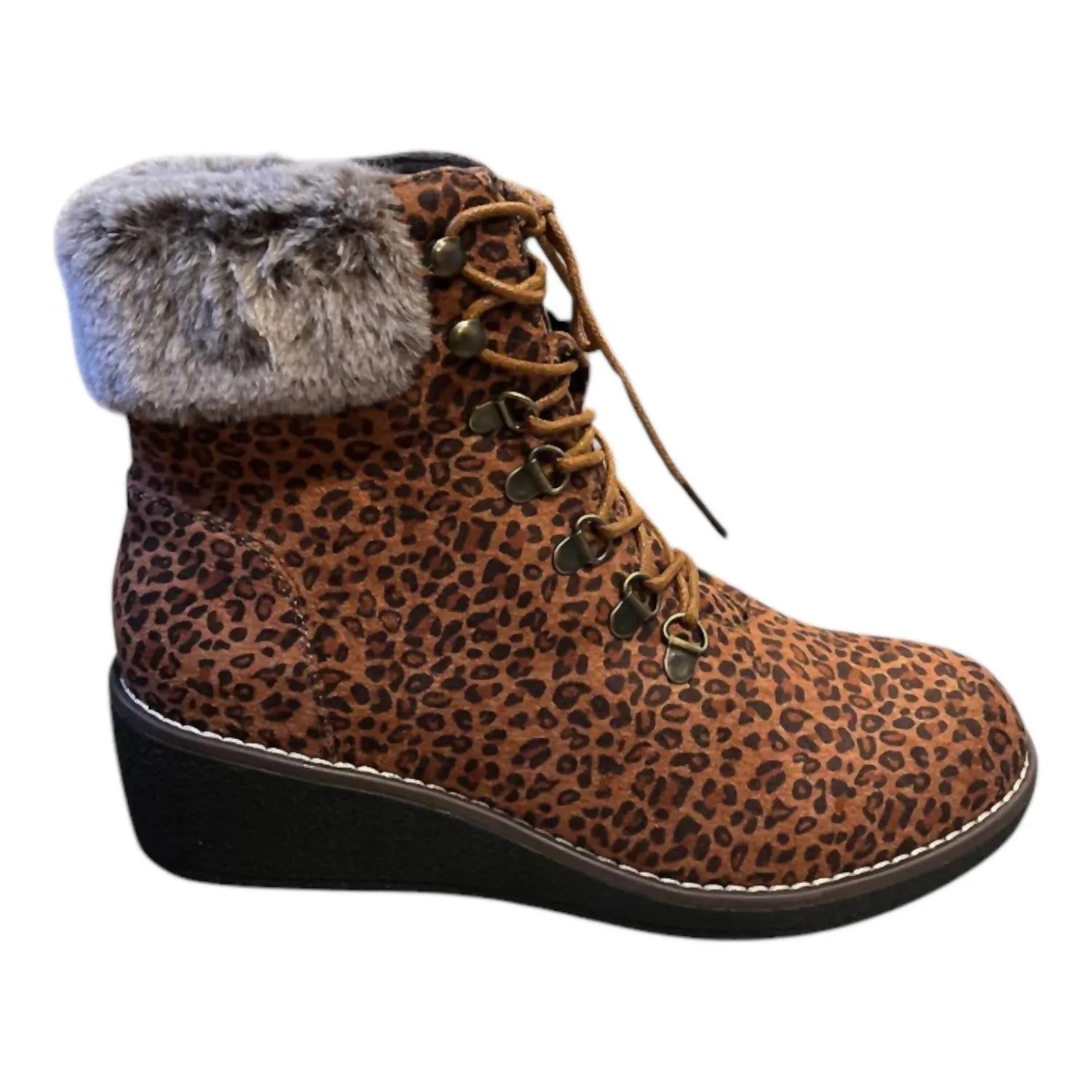 Women's Fierce Stride Boots In Brown Leopard