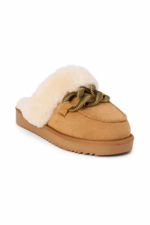 Women's Fur Slipper In Chestnut