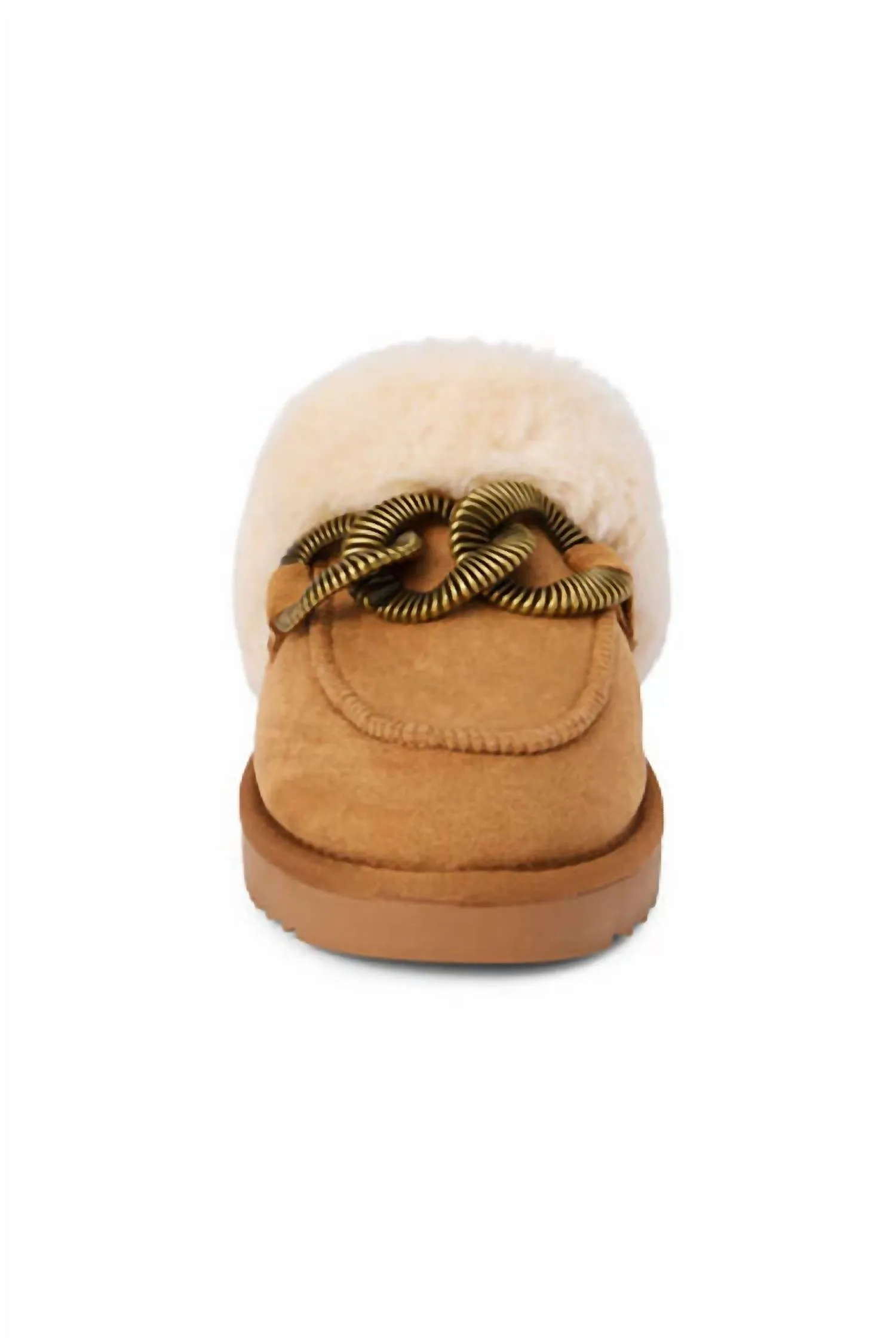 Women's Fur Slipper In Chestnut